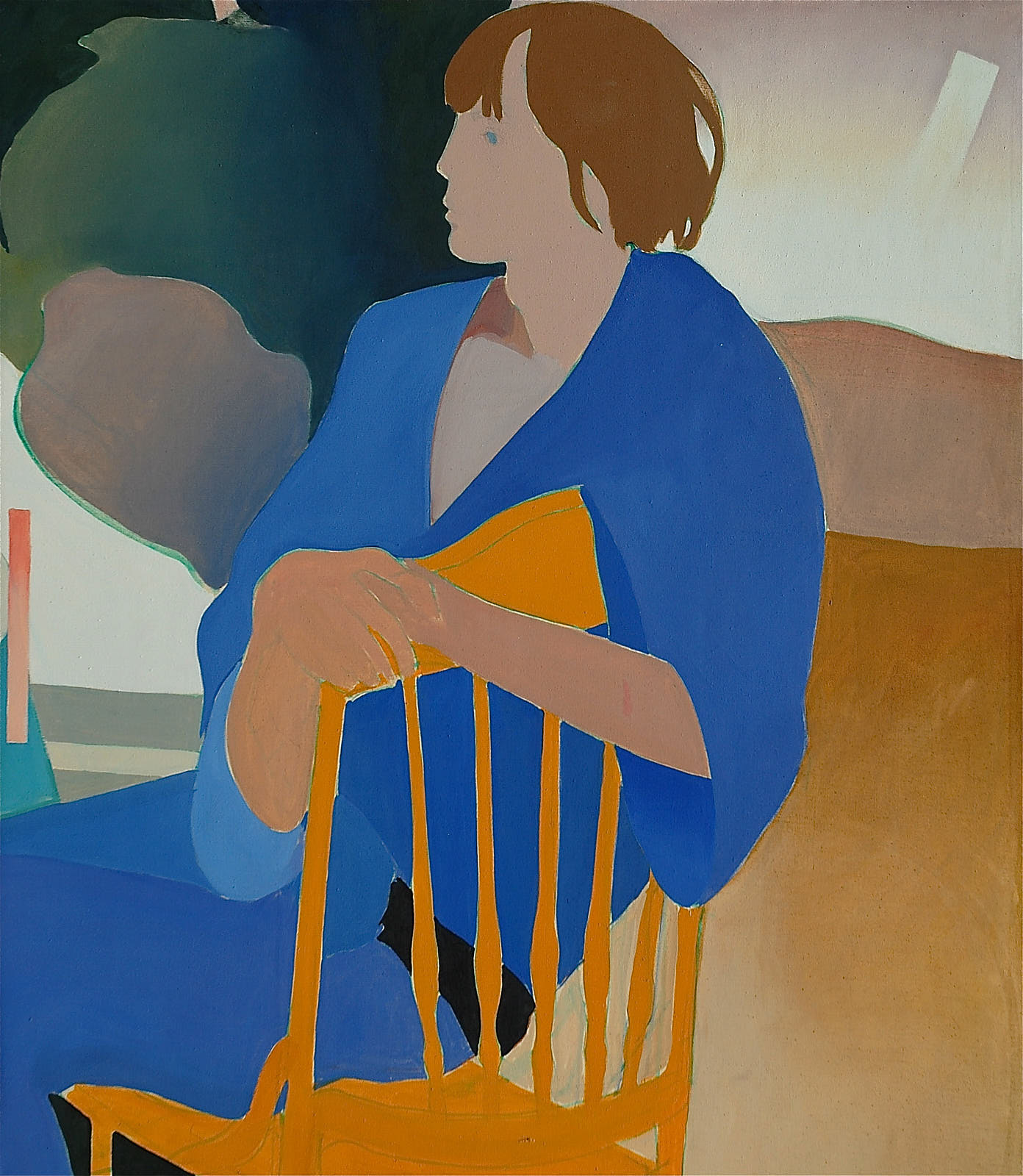 Figure in Yellow Chair, 1970 oil on canvas. 48 x 42''