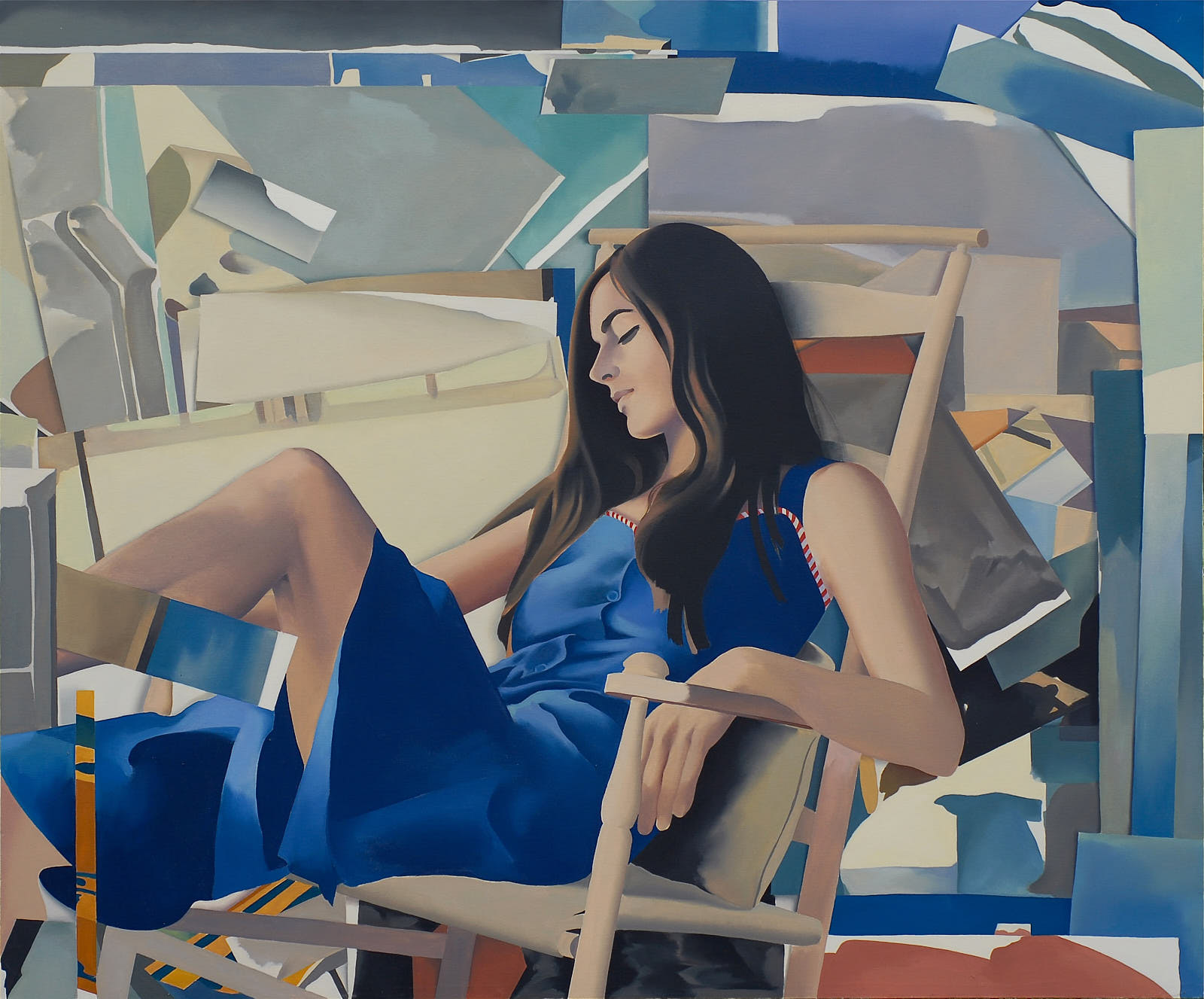 Figure in Blue Dress, 1981 oil on canvas. 60 x 72''