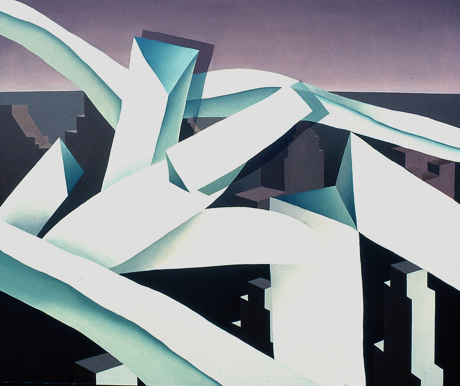 New York with Iceplant, 1975 oil on canvas. 50 x 60''