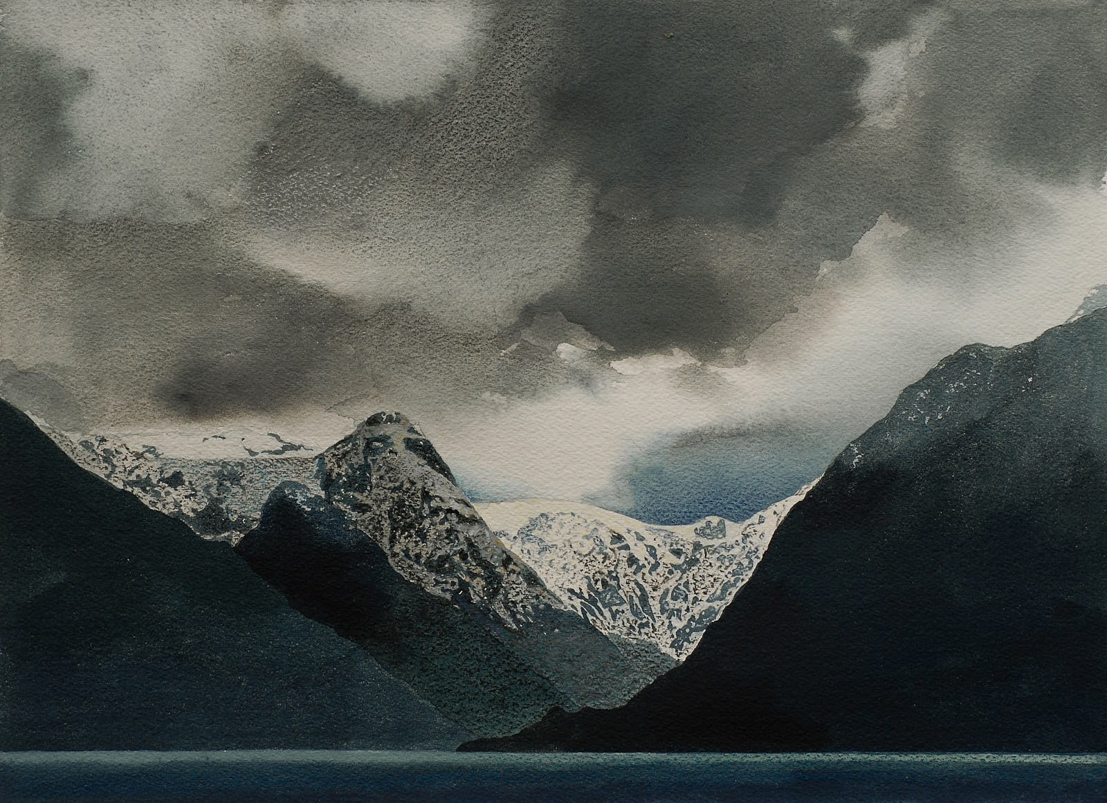 Hardangerfjord, 1979 watercolor on paper. 11 x 15'' private collection