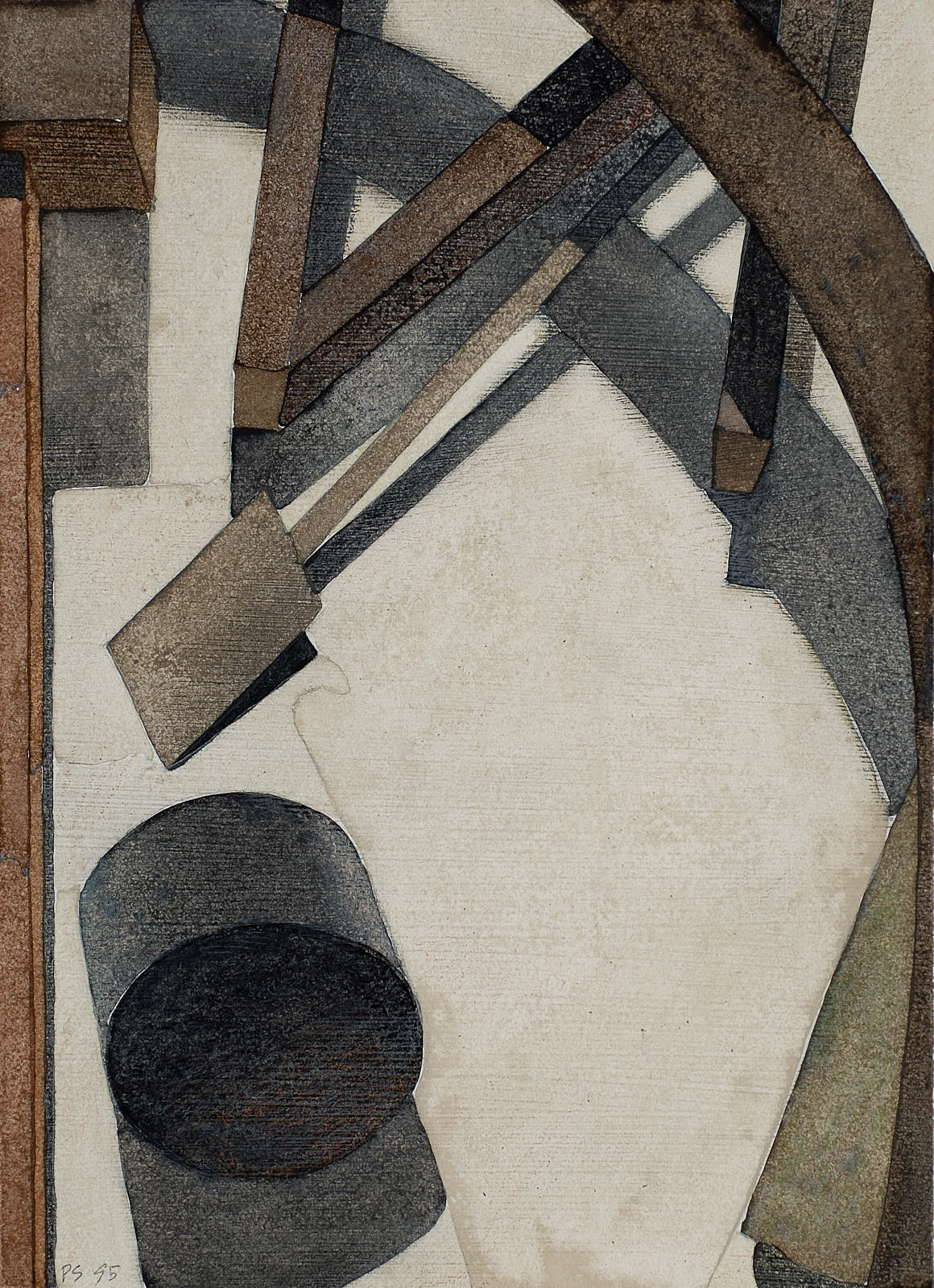 Still Life with Tools, 1995 gouache on paper. 10 x 7'' private collection