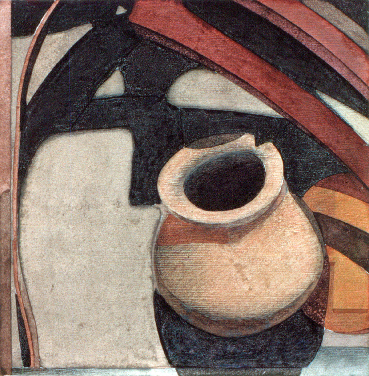 Still Life with Clay Pot  #1, 1995 gouache on paper. 11 x 11'' private collection