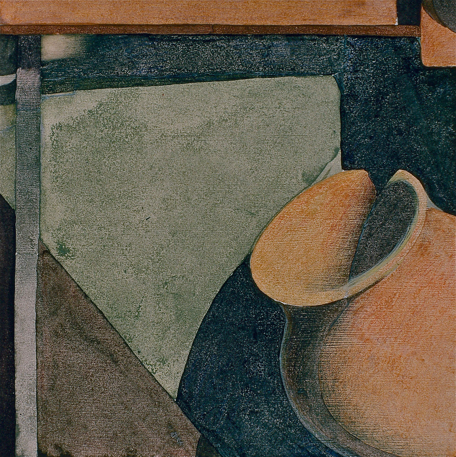 Still Life with Clay Pot  #3, 1995 gouache on paper. 11 x 11'' private collection