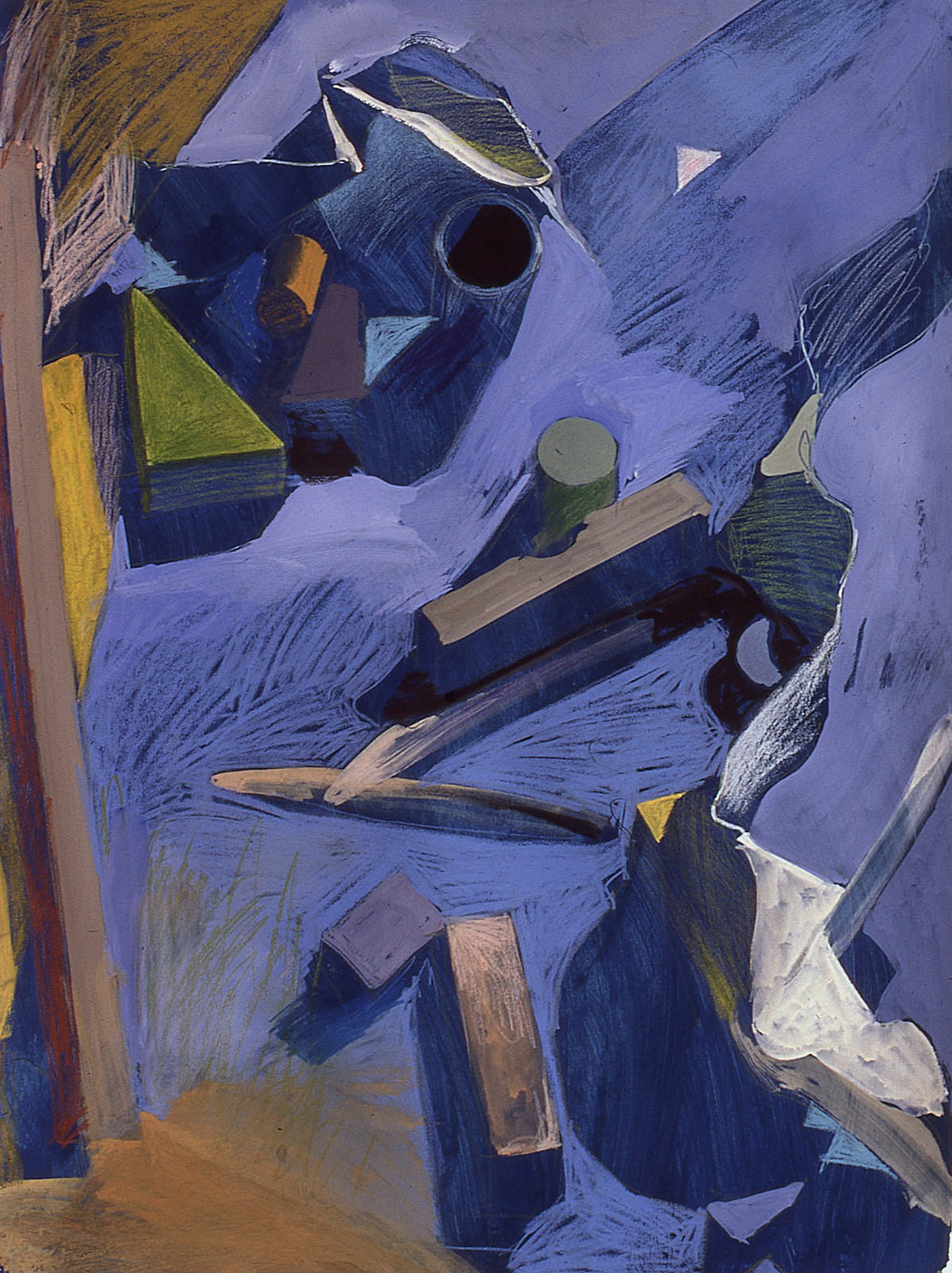 Still Life on Blue, 1985 gouache on paper. 30 x 22''